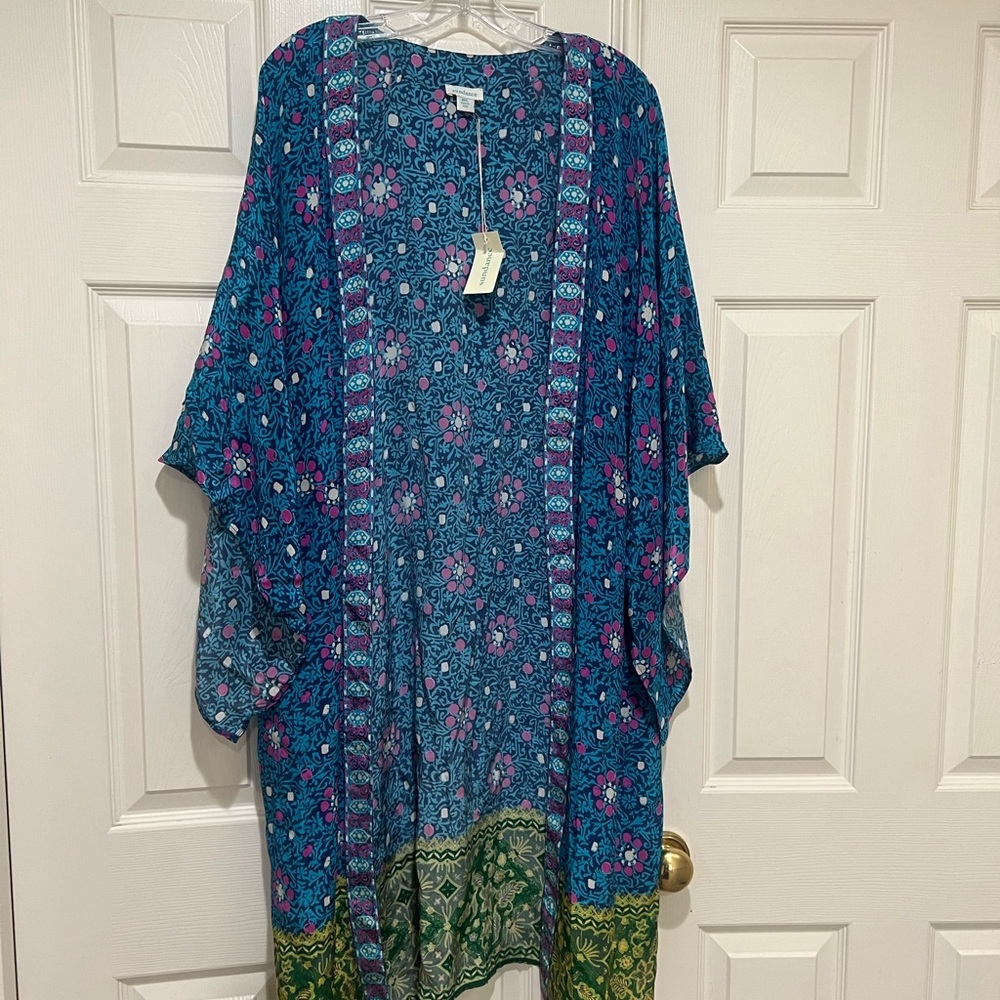 Sundance Teal & Pink Floral Swim Coverup - Picture 12 of 12